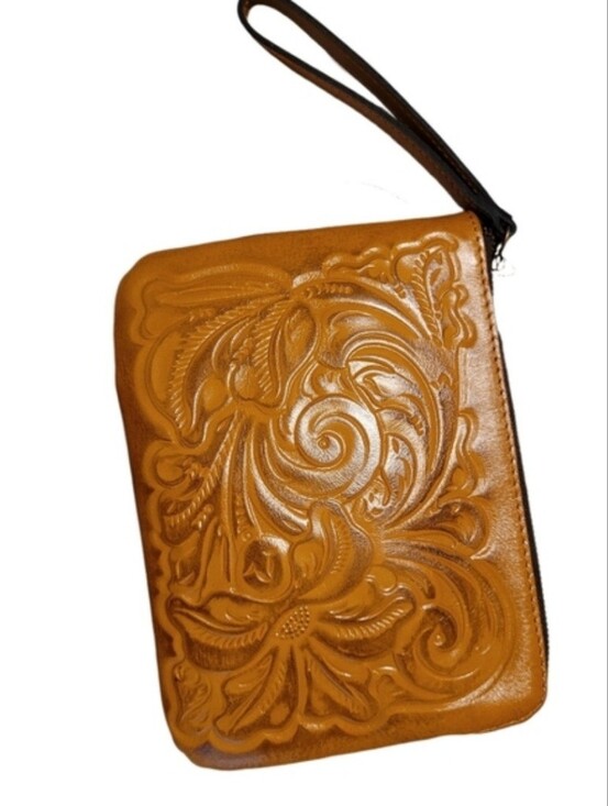 Patricia Nash Handbags - PATRICIA NASH Cassini Clutch/Wristlet Tooled Leather Gold NWT